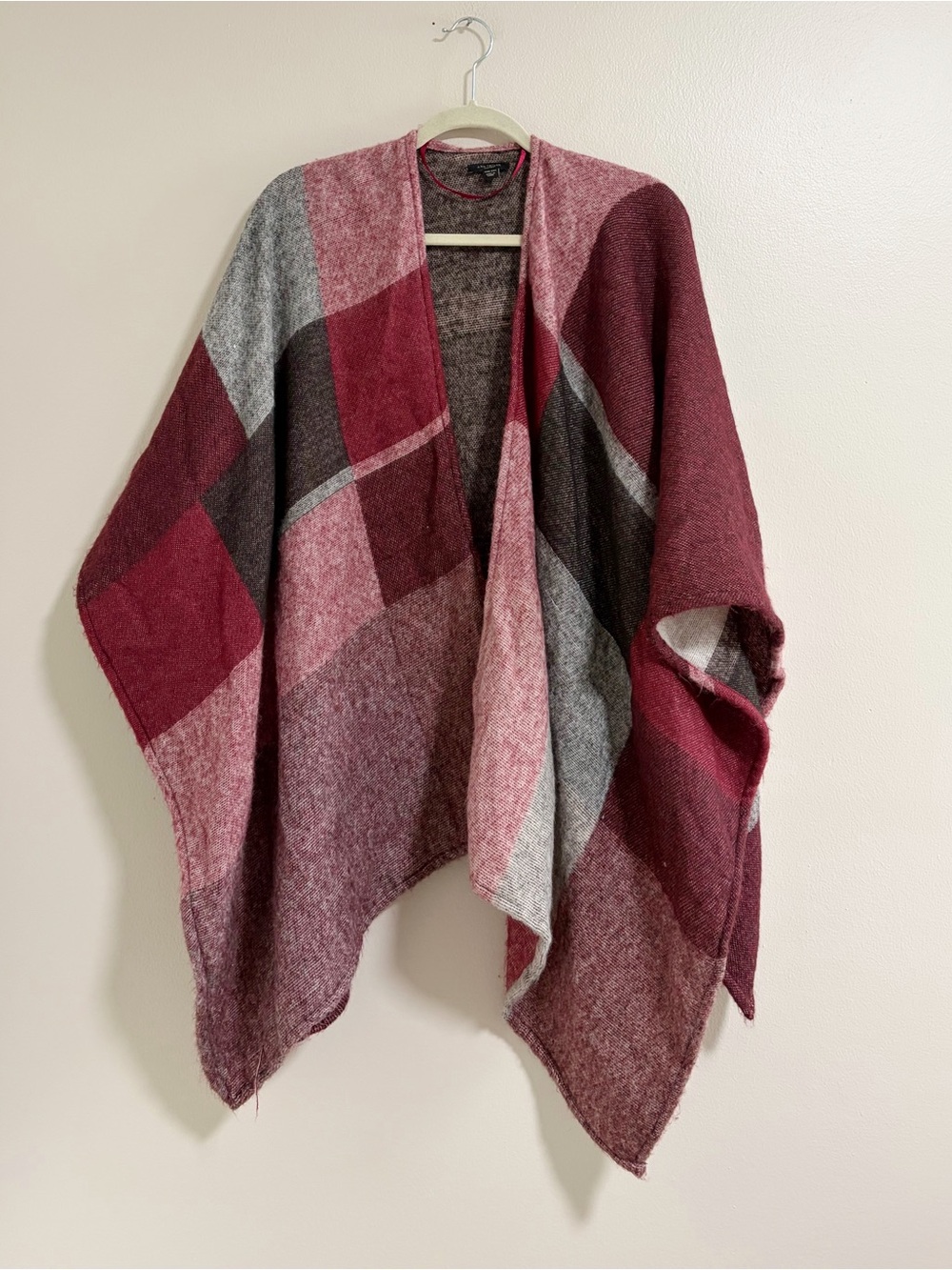 Ann Taylor Factory Plaid Shawl Wrap One Size